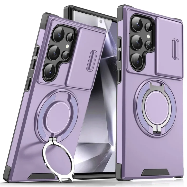 | Wholesale Price at Gaffar India Armor Magnetic Bracket Case for Samsung S25 S24 S22 S21 S23 S20 Ultra Plus FE Slide Camera Protection Shockproof Cover