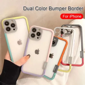 Better Heat Dissipation Dual Color Bumper Border Soft Phone Case For iPhone 17 16 15 14 13 12 11 Pro Max 7 8 Plus XS XR
