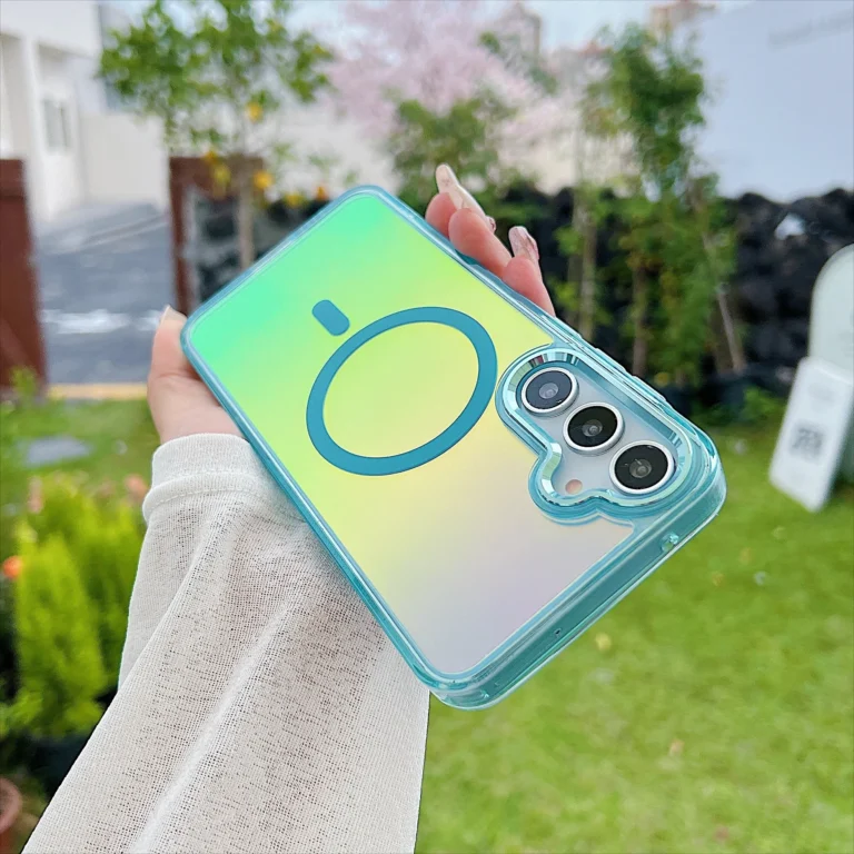 | Wholesale Price at Gaffar India Fashion Laser Gradient Magnetic Case For Samsung S25 S24 S23 Ultra Plus S25 Edge A55 A35 A25 A15 A14 A04 A04S A13 Magsafe Cover