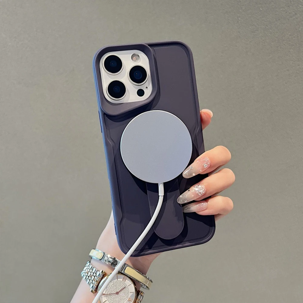 thumbnail image 2 of MagSafe Shockproof Magnetic Ring Stand Case For IPhone 16/15/14/13 Pro Max - Hybrid Transparent 2 of 5