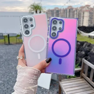 Luxury Colorful Color Change Anti Shock Case for Samsung Galaxy S25 S24 S23 S22 Ultra Plus FE Magsafe Wireless Charging cover