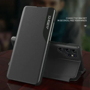 Luxury Smart Window View Flip Case For Samsung Galaxy S25 S24 Ultra S23 Plus S22 FE S21 S20 Magnetic Business Leather Shell