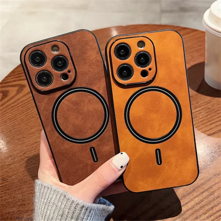 Luxury Wireless Charging Magnetic Cortex Leather Phone Case For iPhone 16 13 12 15 Pro Max 14 Plus 14Pro Shockproof Bumper Cover
