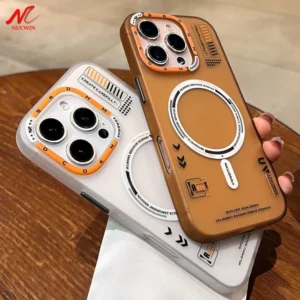 Matte Magnetic Magsafe Case For iPhone 16 Plus 15 13 12 14 16 Pro Max Wireless Charging Frosted Metal Lens Frame Buttons Cover