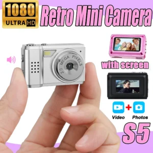 S5 Retro Mini Camera With Screen CMOS Indoor Home Outdoor HD 1080p Sports Portable Very Small Video Recorder for Kids Gift
