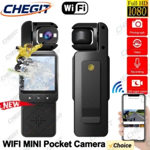 Wifi FHD 1080P Camera Digital Video Outdoor Sports Camera Mini DV Portable Handheld Law Enforcement Recorder 180° Rotatable Lens