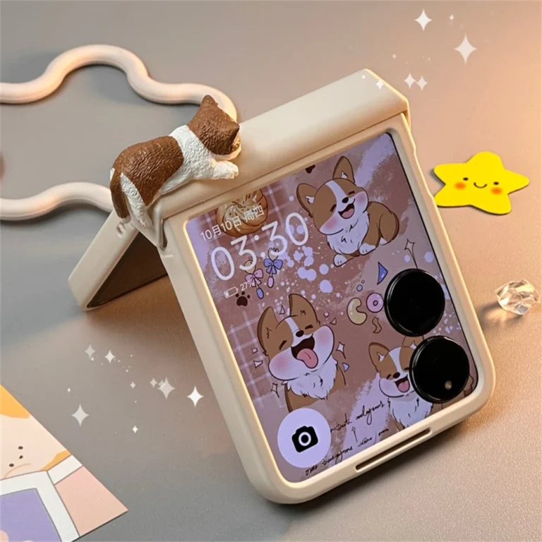 Japan Korea Cute 3D Sleeping Kitten Phone Case For Samsung Galaxy Z Flip 7 Flip 6/5/4/3 For Motorola Razr 60 40 50 Ultra