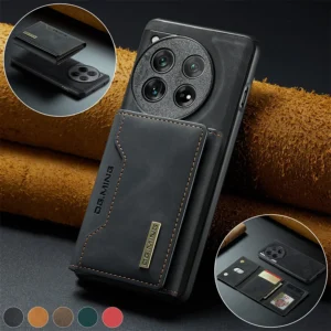 2 in 1 Magnetic Detachable Leather Wallet Case for OnePlus 12 11 10R 10 ACE Pro 9R 9RT Kickstand Credit Card Holder Stand Cover