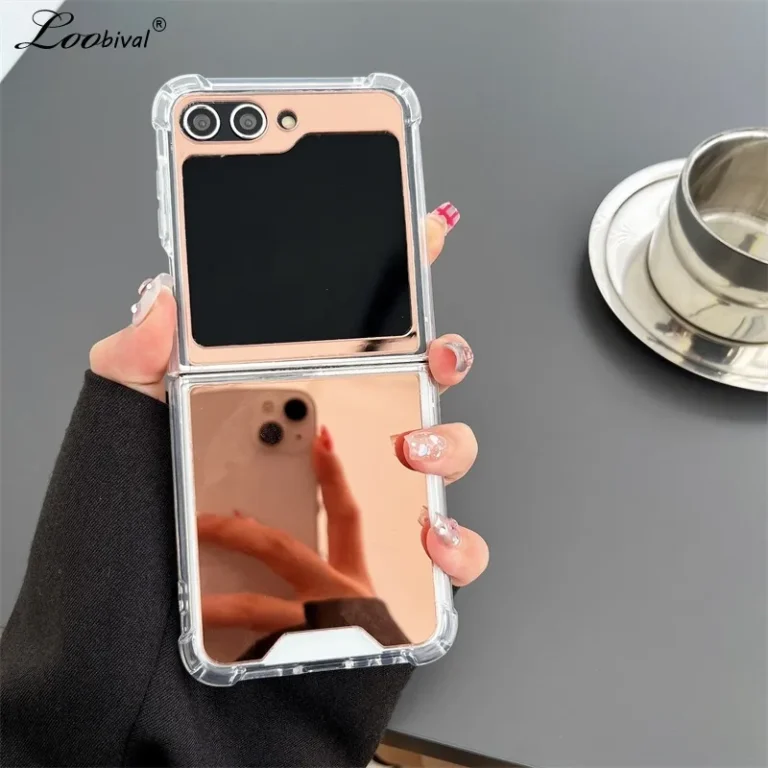 | Wholesale Price at Gaffar India Fashion Make Up Mirror Hard Case for Samsung Galaxy Z Flip 6 5 4 3 7 Ultra Slim Bumper Shockproof Cover for Samsung Z Flip6