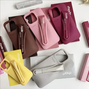 With Box Lipstick Rhode Phone Case for iPhone 16 17 Air 15 14 13 12 11 Pro Max Plus Makeup Lip Gloss Holder Silicone Back Cover
