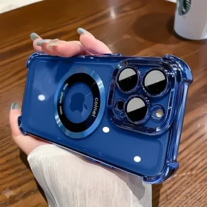 Transparent Plating Magnetic Cases For iPhone 16 13 12 11 17 Pro Max 14 15 Plus 17 Air For Magsafe Wireless Charging Phone Cover