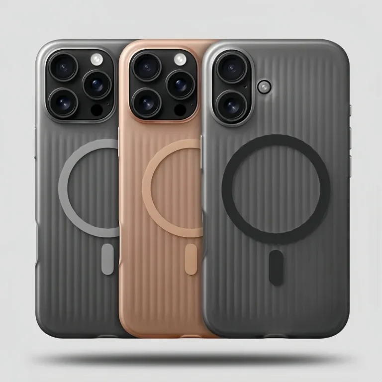 | Wholesale Price at Gaffar India Corrugated Pattern For Magsafe Magnetic Wireless Charging Case For iPhone 17 Air 16 15 14 13 12 Pro Max Shockproof Stripe Cover