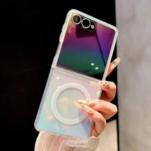 Gradient Rainbow Laser Magnetic For Magsafe Case For Samsung Galaxy Z Flip ZFold 7 6 5 4 3 Colorful Wireless Charging Hard Cover
