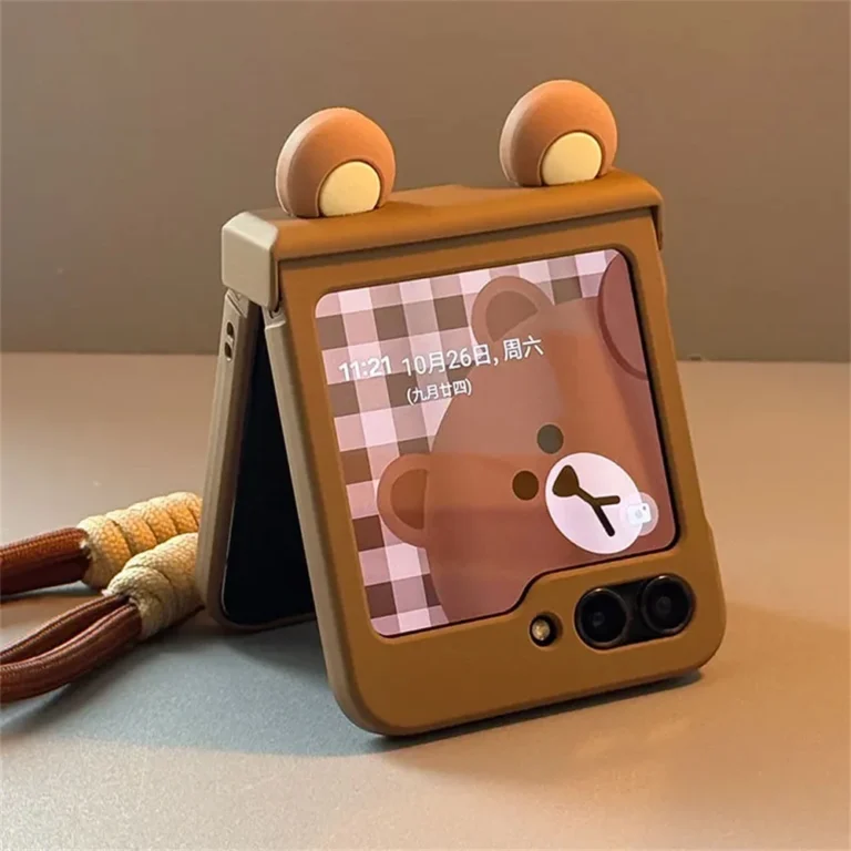 | Wholesale Price at Gaffar India Ins Korea Cute Cartoon Bear Ears Case For Samsung Galaxy Z Flip7 Flip 6/5/4/3 For Motorola Razr 60 40 50 Ultra Japan Anime Cover