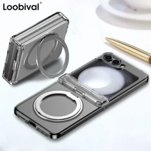 360° Metal Magnetic Bracket Phone Case for Samsung Galaxy Zflip6 Z Flip7 fe Z Flip 7 6 5 4 3 Shockproof Magsafe Hinge Hard Cover