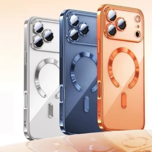 Camera Protection Clear Luxury Plating Cover Soft TPU  Drop Protective With Magnetic Phone Case For iPhone17Pro Max/17Pro/Air/17