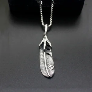 Fashion Stainless Steel Necklace Couple Models Titanium Steel Pendant Jewelry Feather Paw Pendant Gifts Hot Sale