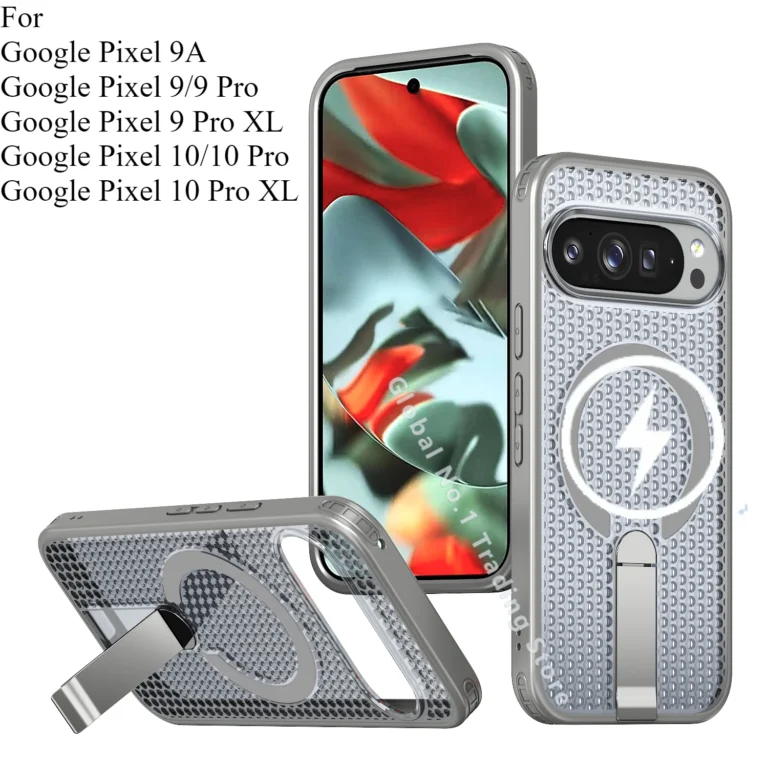 For Google Pixel 10 9 Pro XL 10 9A Transparent particle heat dissipation PC board bracket magnetic phone case protective cover