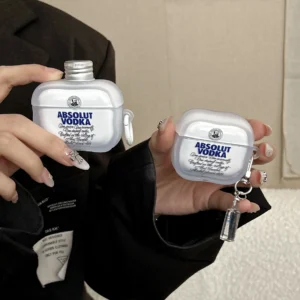For AirPods 4 Pro 3 2 1 Pro2 Pro3 Earphone Case 3D Vodka Creative Silicone Cartoon Headphone Box With Pendant Cover