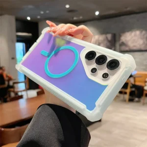 Luxury Shockproof Magnetic Changing Color Case for Samsung Galaxy S25Ultra S24 Plus Double Layer Armor Magsafe Protective Cover