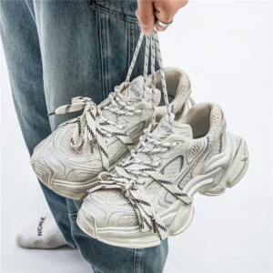 Men's Shoes Mesh Sneakers Casual Shoes 2025 New White Couple Dad Shoes Ladies Autumn Star Same Style Flat Sport Anti-slip