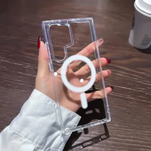 Original Magsafe Magnetic Case for Samsung Galaxy S25 S24 S23 S21 FE S22 Ultra Plus Wireless Charging Shockproof Clear Cover