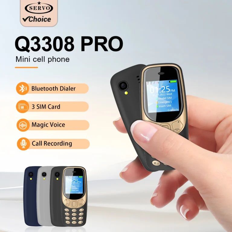 | Wholesale Price at Gaffar India SERVO Portable Mini Mobile Phone 3 SIM Card 3 Standby Bluetooth Dial Call Recording Magic Voice FM Radio Flashlight Cell Phone