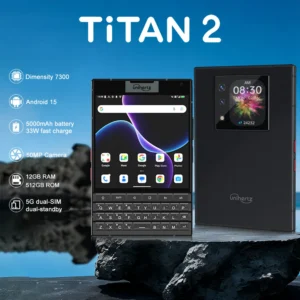 Unihertz Titan 2 Smartphone 5G Android 15 with Physical Keyboard Dual Screen 12GB 512GB  Dimensity 7300 Dual SIM 50MP Camera
