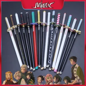 7.5inch Demon Salyer Nichirin Blade Felt-tip Pen Sword Alloy Model Tanjirou Katana Pen Anime Kimetsu No Yaiba Weapon Rengoku Toy