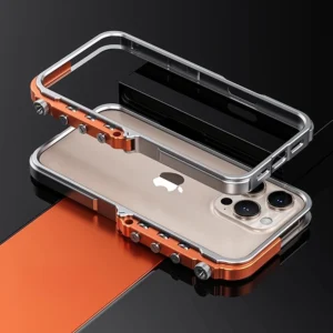 Cyberpunk Punk Mechanical Phone Frame Case For iPhone 17 Air 16 15 14 13 Pro Max Plus Aluminum Alloy Metal Shockproof Bumper