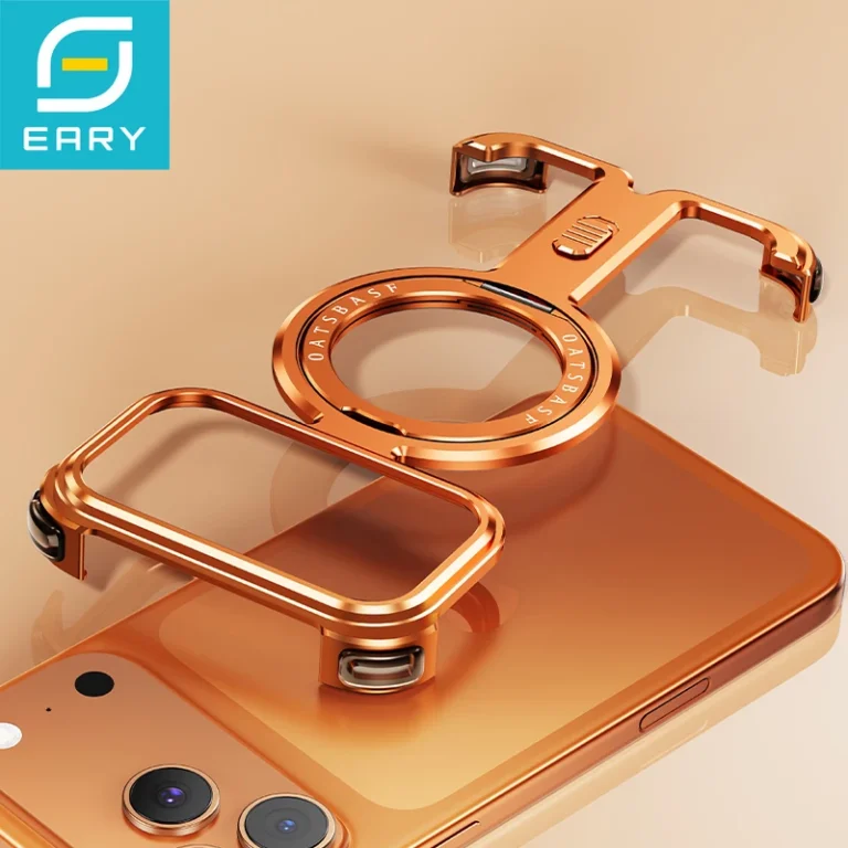| Wholesale Price at Gaffar India Eary Magnetic Case for iPhone 17 Pro Max With 360°Rotating Ring Kickstand Magsafe Wireless Charging Shell Shockproof Phone Cover