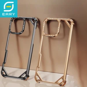 Eary Minimalist Metal Frameless Phone Case for iPhone 16 Pro Max 15 Ultra-thin Bumper Aluminum Alloy Shockproof Protective Cover