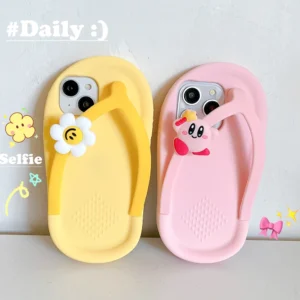 For iPhone 15 14 13 12 11 Pro Max XR XS X 6 7 8 Plus SE Cute 3D Flower Flip-flops Soft Silicon Phone Case Shock Proof Back Cover