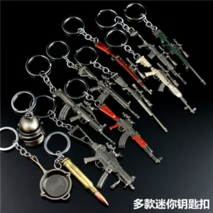 Game Keychain Jewelry Weapon Model Metal Pendant Key Chain Bag Car Key Holders Gift For Kids Men 9cm