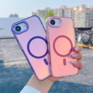 Luxury Metal Lens Magsafe Case for iPhone 16e 16 Pro Max 15 14 13 12 11 Pro Max Magnetic Wireless Charging Discolour Color Cover