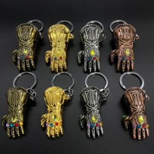 Marvel Iron Man Infinity Glove Key Holder Avengers Infinity Stones Key Pendant Weapon Keychain Christmas Gifts For Fans
