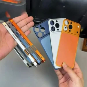 Metal Alloy Frame Backplane Slim Case for iPhone 16 15 14 13 Pro Max Instantly Change Upgrade 17Pro/17 Pro Max Matte Cover