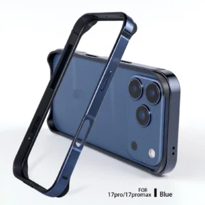 Slim Light Metal Bumper Case for IPhone 17 Pro Max 17Pro Air Shockproof Armor Corners Silicone Frame Hollow Protective Cover