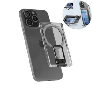 Strong Magnetic Card Wallet Metal Holder Case for Magsafe IPhone 17 Air 16 15 14 13 12 Pro Max Plus Mag Safe Clear Pocket Cover