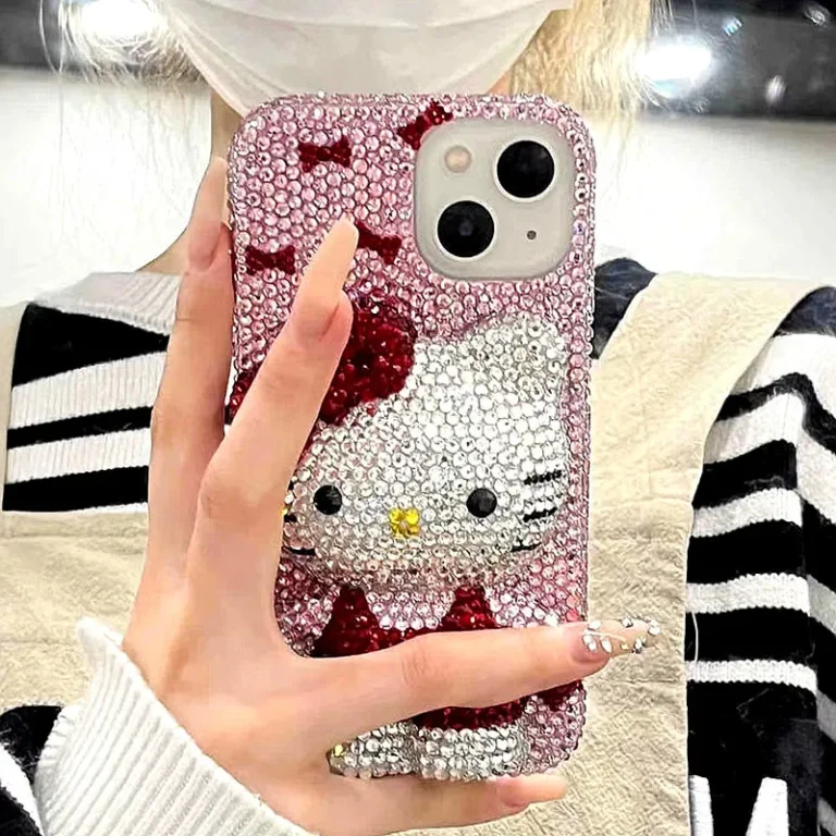 | Wholesale Price at Gaffar India Anime Y2K Iphone Phone Case Hello Kitty for Iphone17 16 15Promax Rhinestones Sanrio Kawaii Girls Upscale Luxurious Festival Gift