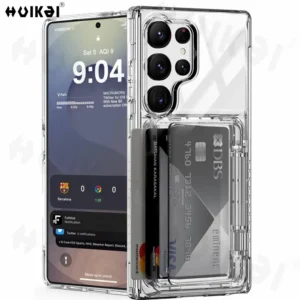 Case For Samsung S26 Ultra S25 Edge S25 S24 Ultra S24 S23 Wallet Card Holder Slide Slot Slim Hard PC Heavy Duty Protective Cover