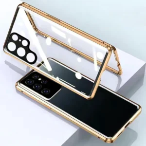 Double Sided Glass Metal Magnetic Camera Protection Case For Samsung Galaxy S25 S24 S23 S22 S21 Ultra Plus 360 Full Cover Cases