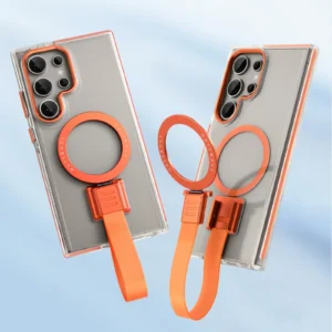 Eary for Samsung Galaxy S24 Ultra Case with MagSafe 360°Rotatable Magnetic Kickstand with Silicone Grip Clear Full Cover Shells