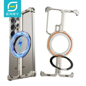 Eary for Samsung Galaxy S25 Ultra Phone Case with Magsafe 360 Rotation Magnetic Stand Metal Frameless Shockproof Protector Cover
