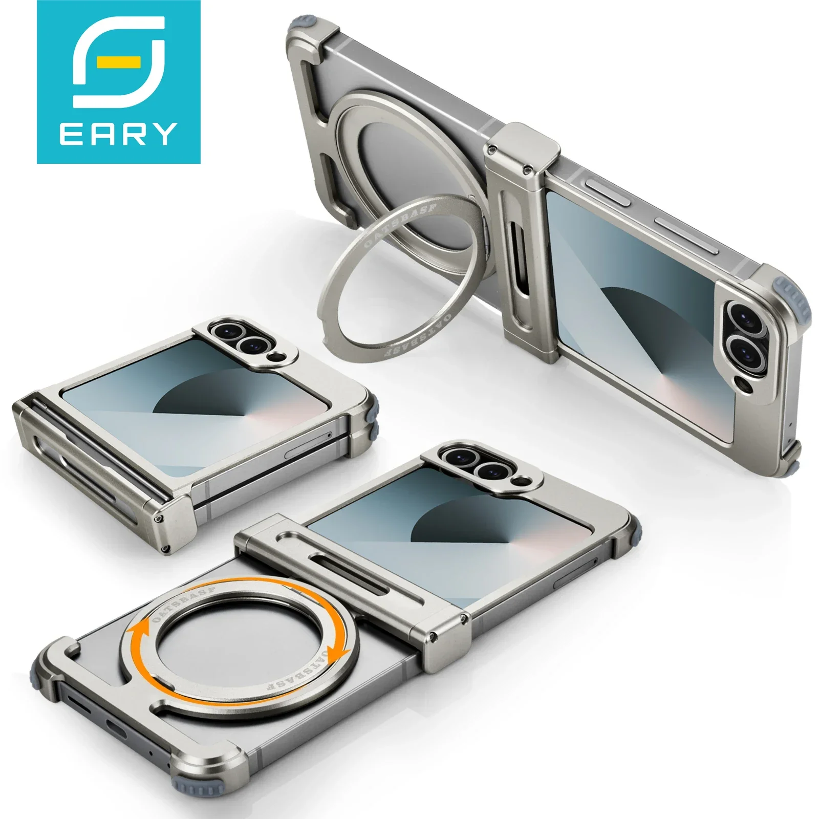 Eary for Samsung Galaxy Z Flip 7 6 Case for MagSafe 360°Rotatable Magnetic Kickstand Ultra-Thin Shockproof Protective 7 6 Cover