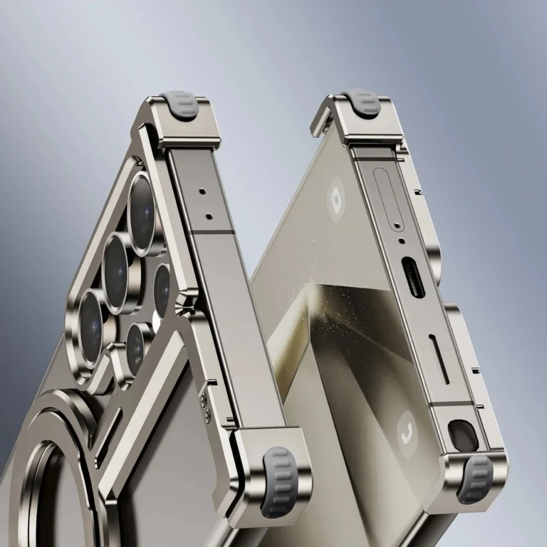 | Wholesale Price at Gaffar India For Samsung Galaxy S25 S24 Ultra Plus Galaxy Metal Bumper Ring Stand Magnetic Phone Case With Finger Ring Holder Phone Cover