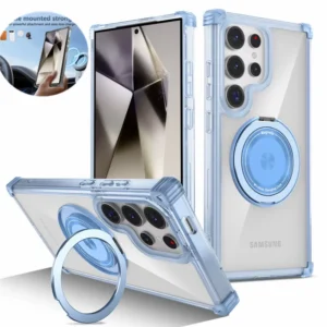 Luxury For Magsafe Bracket Case For Samsung Galaxy S26 Ultra S 26 Plus 5G GalaxyS26 Magnetic Ring Stand Holder Clear Cover