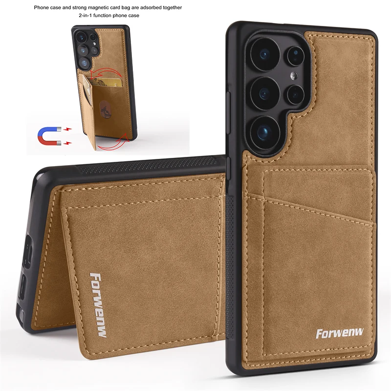 Luxury PU Leather Wallet Phone Case For Samsung Galaxy S26 Ultra S25 edge S25 S24 S23 S22 S21 Ultra Plus Card Slot Holder Cover