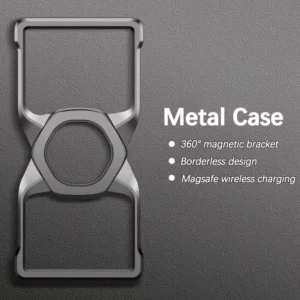 Metal Frame Magnetic Phone Case for Samsung Galaxy S25Ultra 25Plus Aluminum Frameless Wireless Charging Bracket Shockproof Cover