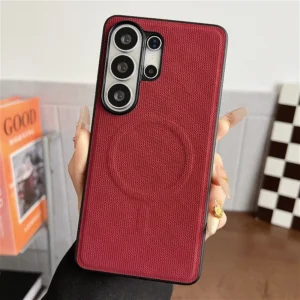 Stylish Magnetic Grid Case For Samsung Galaxy S26 Ultra S26Plus 5G For Magsafe Wireless Charging Bumper Shockproof Cover Funda